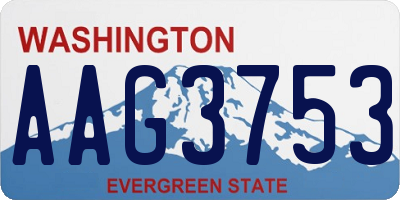 WA license plate AAG3753