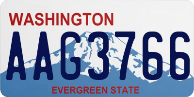 WA license plate AAG3766