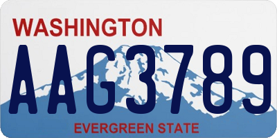 WA license plate AAG3789