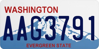WA license plate AAG3791