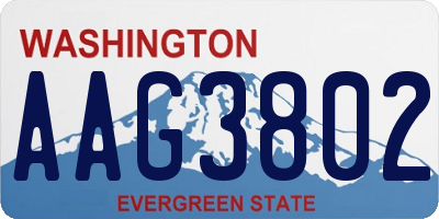 WA license plate AAG3802