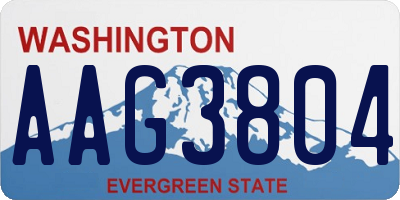 WA license plate AAG3804