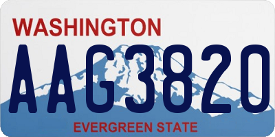 WA license plate AAG3820