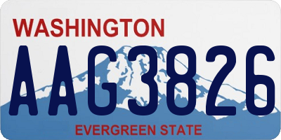 WA license plate AAG3826
