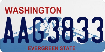 WA license plate AAG3833