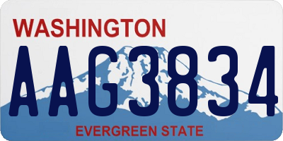 WA license plate AAG3834