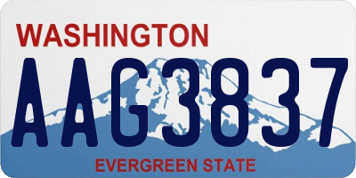 WA license plate AAG3837