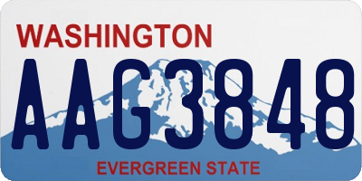 WA license plate AAG3848