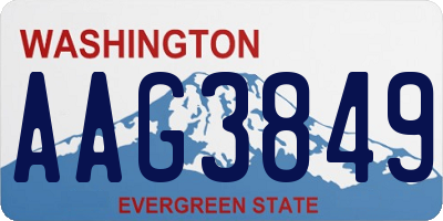 WA license plate AAG3849