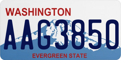WA license plate AAG3850