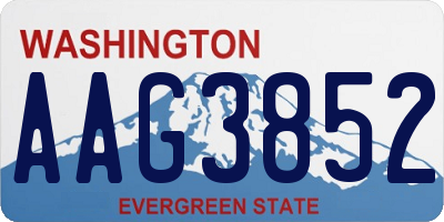 WA license plate AAG3852