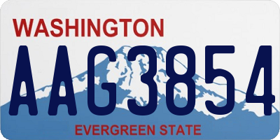 WA license plate AAG3854