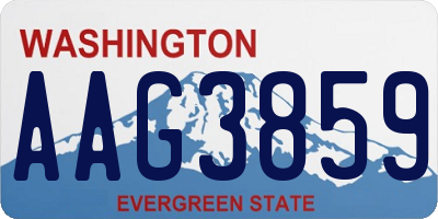 WA license plate AAG3859