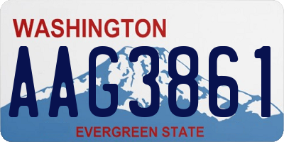 WA license plate AAG3861