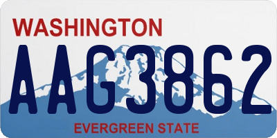 WA license plate AAG3862