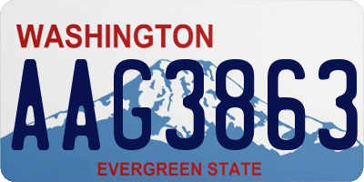 WA license plate AAG3863