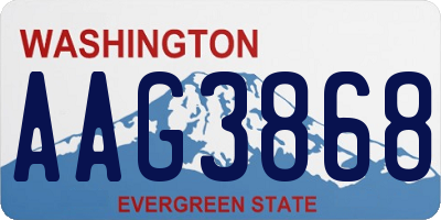 WA license plate AAG3868