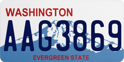 WA license plate AAG3869
