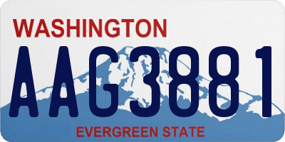 WA license plate AAG3881