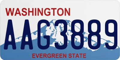 WA license plate AAG3889