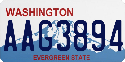 WA license plate AAG3894