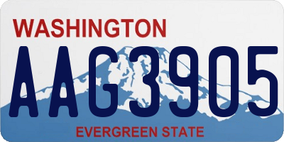 WA license plate AAG3905
