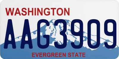 WA license plate AAG3909