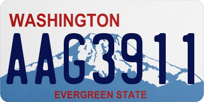 WA license plate AAG3911