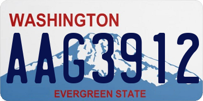 WA license plate AAG3912