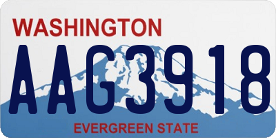 WA license plate AAG3918