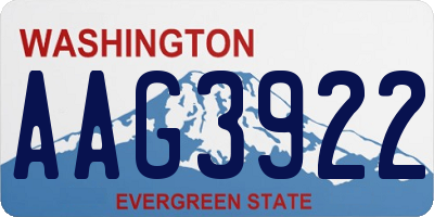 WA license plate AAG3922