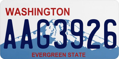 WA license plate AAG3926