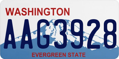 WA license plate AAG3928
