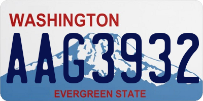 WA license plate AAG3932