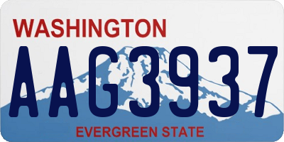 WA license plate AAG3937