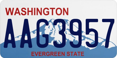 WA license plate AAG3957
