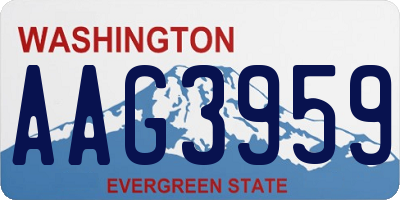 WA license plate AAG3959