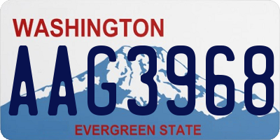 WA license plate AAG3968