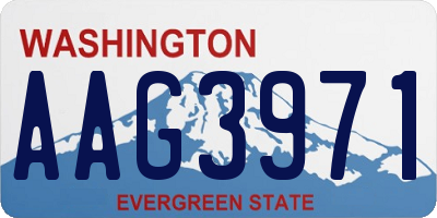 WA license plate AAG3971