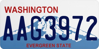 WA license plate AAG3972