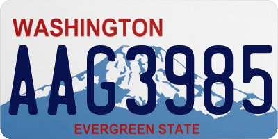 WA license plate AAG3985