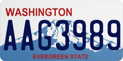 WA license plate AAG3989