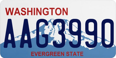 WA license plate AAG3990