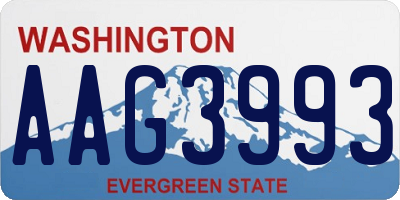 WA license plate AAG3993