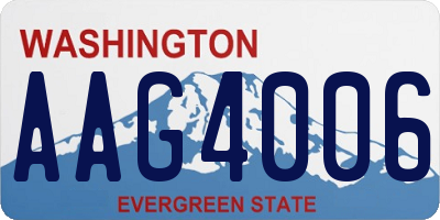 WA license plate AAG4006