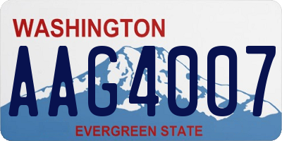 WA license plate AAG4007
