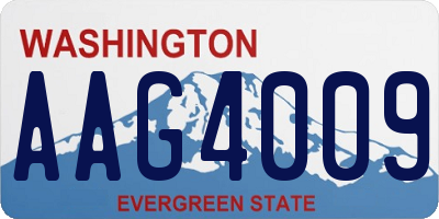 WA license plate AAG4009