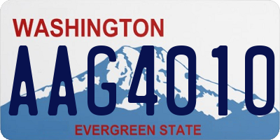 WA license plate AAG4010