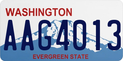 WA license plate AAG4013