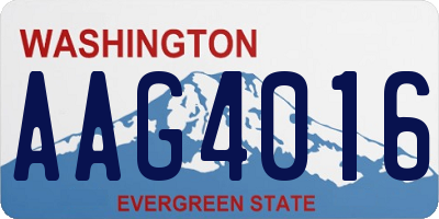 WA license plate AAG4016